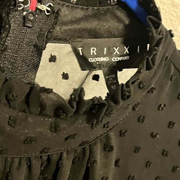 Trixxi Black Grated Polka Dot Dress - Picture 4 of 4